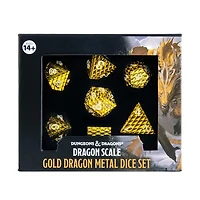 D&D Officially Licensed Dragon Scale Metal Dice Set: Gold