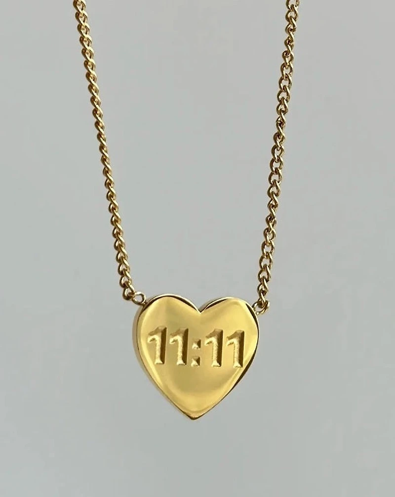11:11 Heart Stainless Steel Necklace