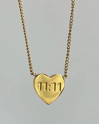 11:11 Heart  Stainless Steel Necklace