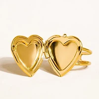 Sefina 18K Non-Tarnish Locket Heart Ring