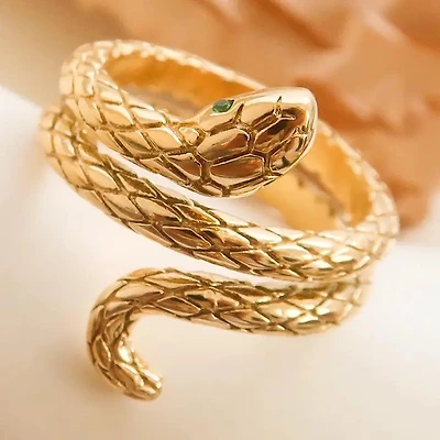 Lamia Gold Non-Tarnish Serpent Ring