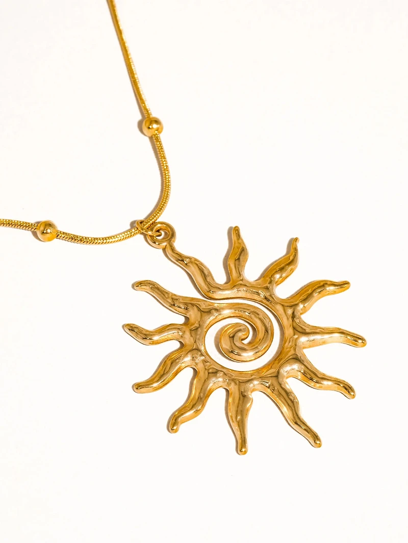 Taiyo 18K Gold Non-Tarnish Boho Sun Necklace