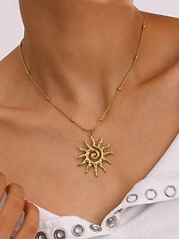 Taiyo 18K Gold Non-Tarnish Boho Sun Necklace