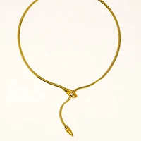 Gildora 18K Gold Non-Tarnish Serpent Y Lariat Necklace