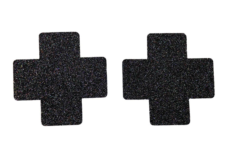X Black Glitter Pasties