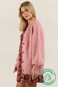 Oversized Soft Mohair Button Down Cardigan