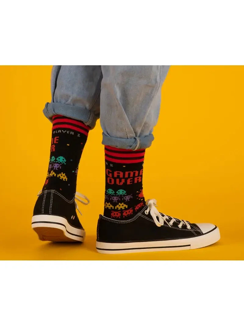 Game Over 80s Video Game Crew Socks
