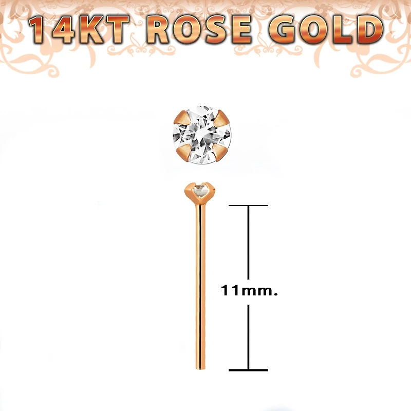 14K Bend Yourself Stud With A 1.25mm Prong Gem