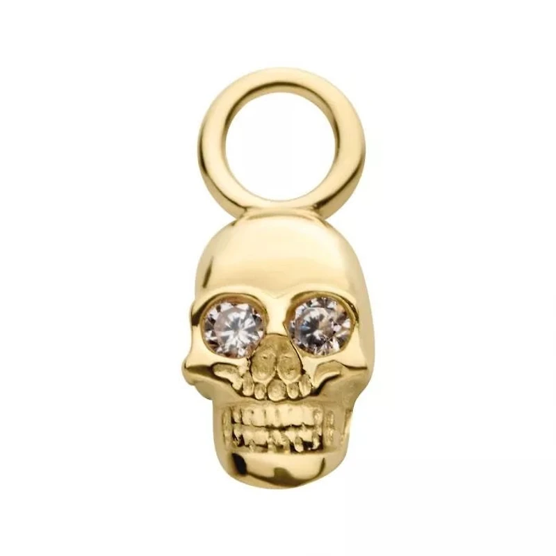 Skull Jewelled Eyes 14Kt Charm