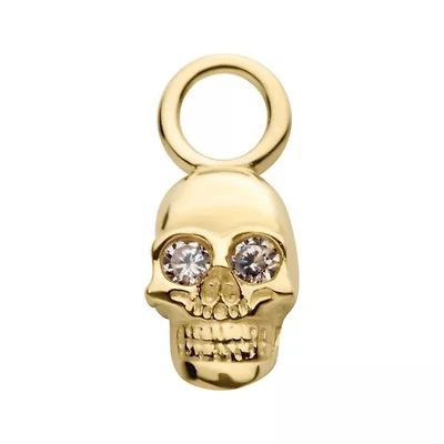 Skull Jewelled Eyes 14Kt Charm