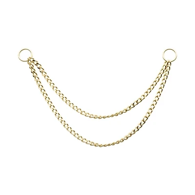 2 Tier Curb Chain 19mm / 24mm 14Kt Gold