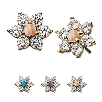 14Kt Flower With Opal Centre Threadless