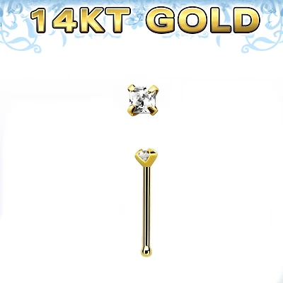 22g 14 Karat Gold Nose Bone Studs