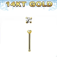 22g 14 Karat Gold Nose Bone Studs