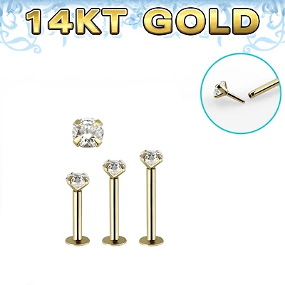 14K Gold Jewel Labret