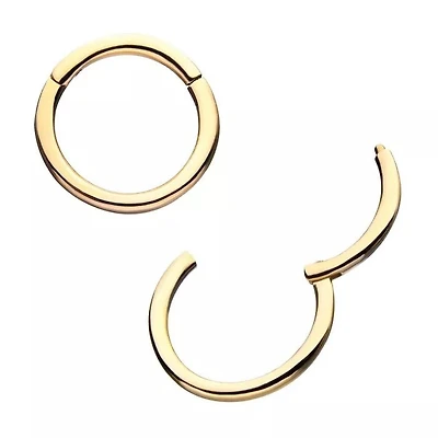 18g 7mm 14Kt Yellow Gold Basic Hinged Hoop