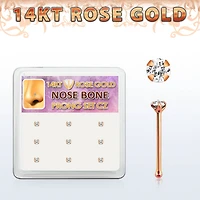 14karat Rose Gold Nose Bone Studs.