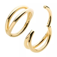 18g 8mm 14Kt Yellow Gold Double Fan Out Design Side Facing Hinged hoop