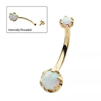 14kt Crown Prong 3mm/5mm Opal Navel