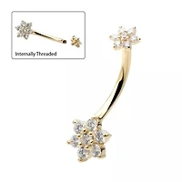 14kt Prong 5mm/7mm Double Flower Navel