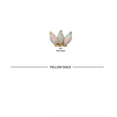 14Kt Gold with Triple Marquise Cluster Threadless Top