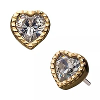 Heart Beaded Frame 14kt Gold Top