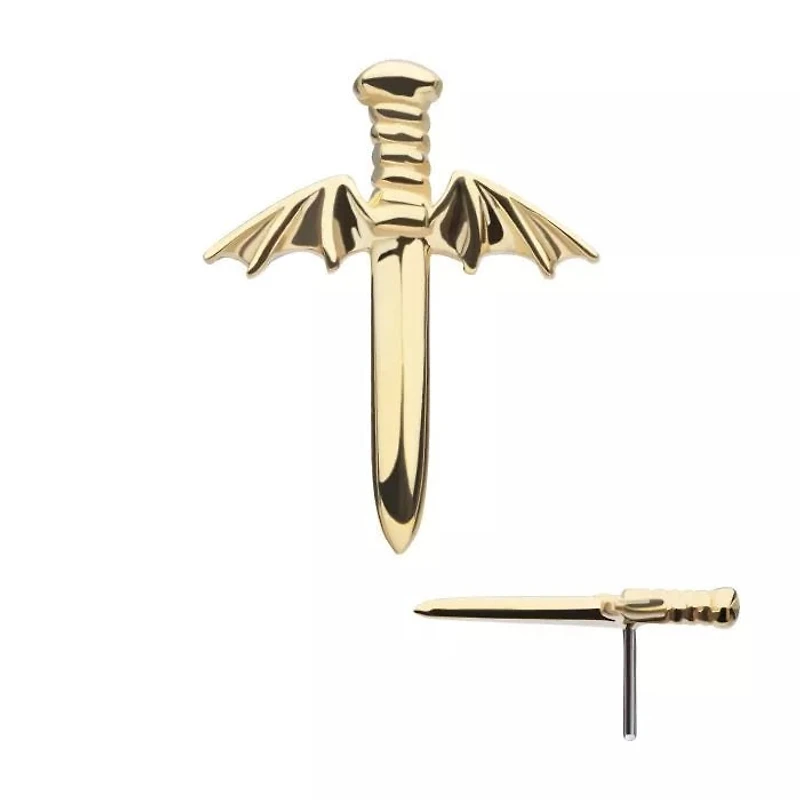 Dagger W/ Bat Wings 14kt Gold