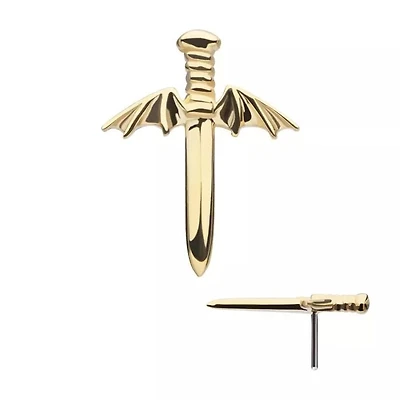Dagger W/ Bat Wings 14kt Gold