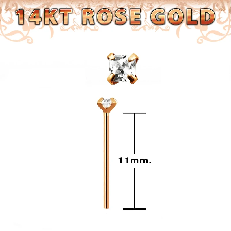 14K Rose Gold Bend Yourself With 2mm Gem