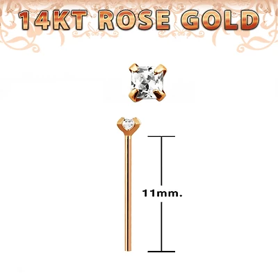 14K Rose Gold Bend Yourself With 2mm Gem