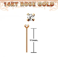 14K Rose Gold Bend Yourself With 2mm Gem