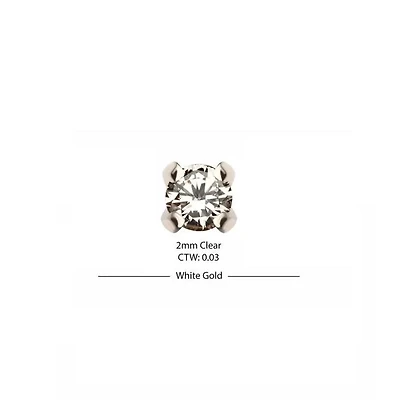 Prong 2mm Lab Grown Diamond White Gold