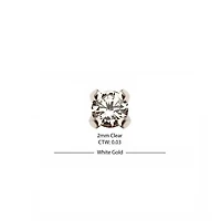 Prong 2mm Lab Grown Diamond White Gold