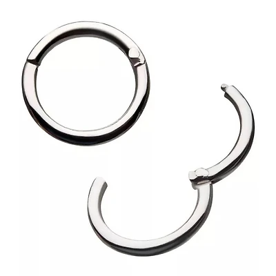 18g 8mm 14Kt White Gold Basic Hinged Hoop