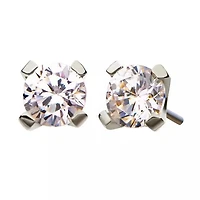 14 Kt Prong CZ 1.5mm White Gold Threadless