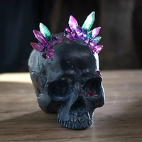 Black Skull with Crystals