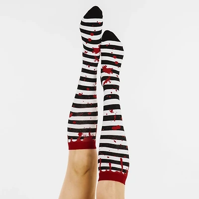 Sanguine Stripes Blood Spatter Knee High
