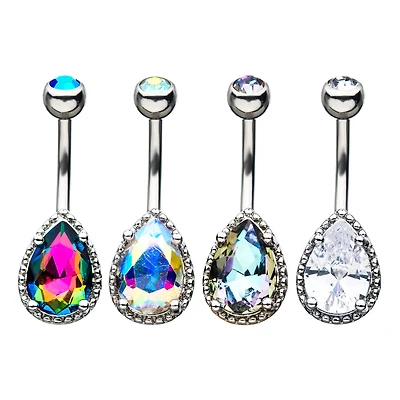 TEARDROP PRONG NAVEL