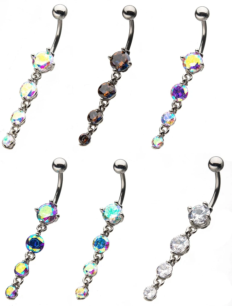 4 ROUND GEM DANGLE NAVEL