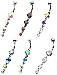 4 ROUND GEM DANGLE NAVEL