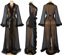 Long Sheer Black Robe