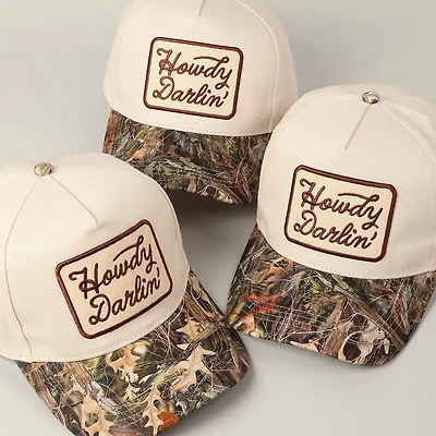 Camo Howdy Darling Patch Corduroy Hat