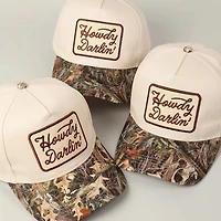 Camo Howdy Darling Patch Corduroy Hat