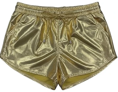 Metallic Drawstring Shorts