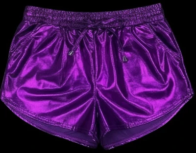 Metallic Drawstring Shorts