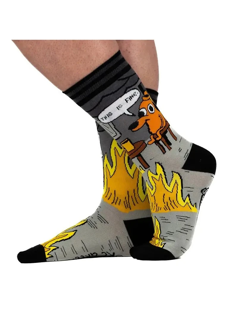 This Is Fine Noir Edition Crew Socks