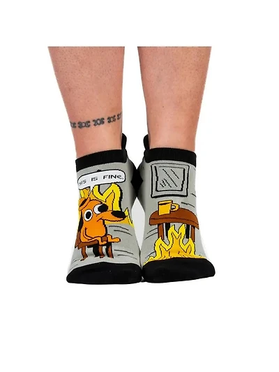 This Is Fine: Black Coffee Edition Ankle Socks
