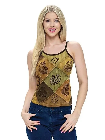 Cropped Patchwork Tank Top