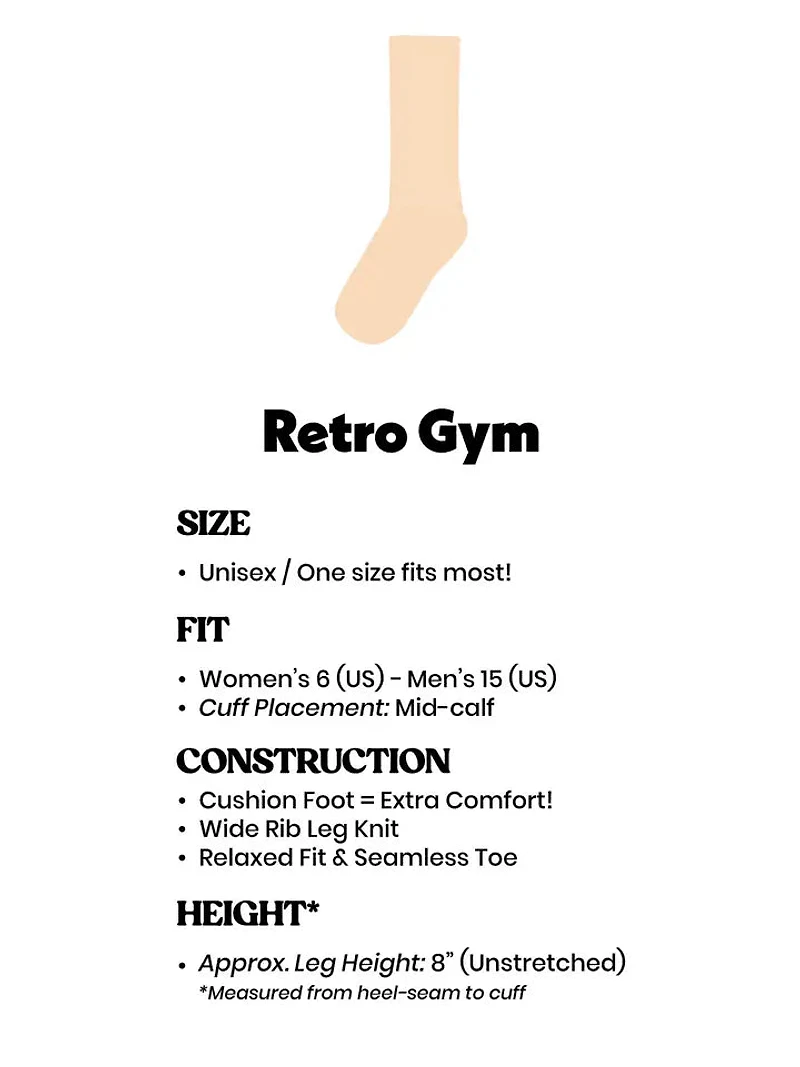 Marcia Retro Gym Crew Socks