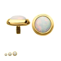 16g Bezel Set Round Opal 24kt PVD Dermal Top